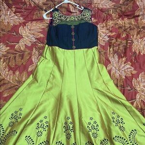 Indian Black and Green Embroidered Dress